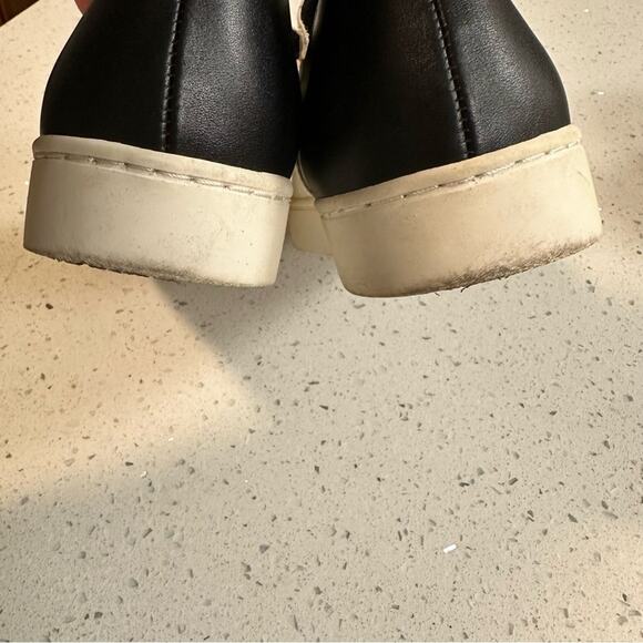 Free People Calf Hair Slip On Sneakers Leather Black White Size 9 - Picture 4 of 11